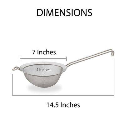 HIC Kitchen Double Mesh Strainer, 7in