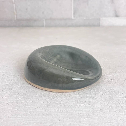 Coffee Spoon Rest Ceramic- Gray Black