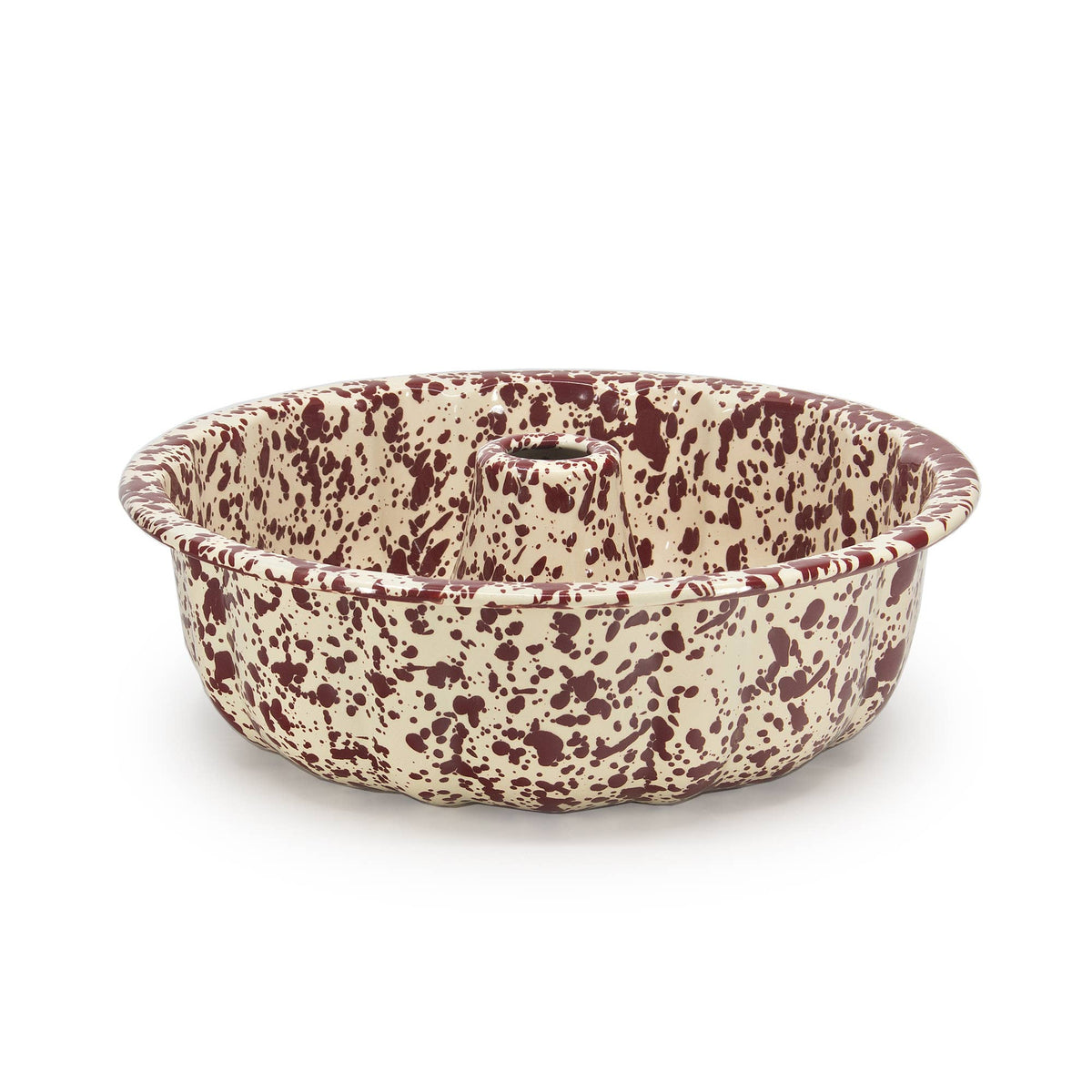 Splatter Enamelware Bundt Pan: Navy and Cream Splatter