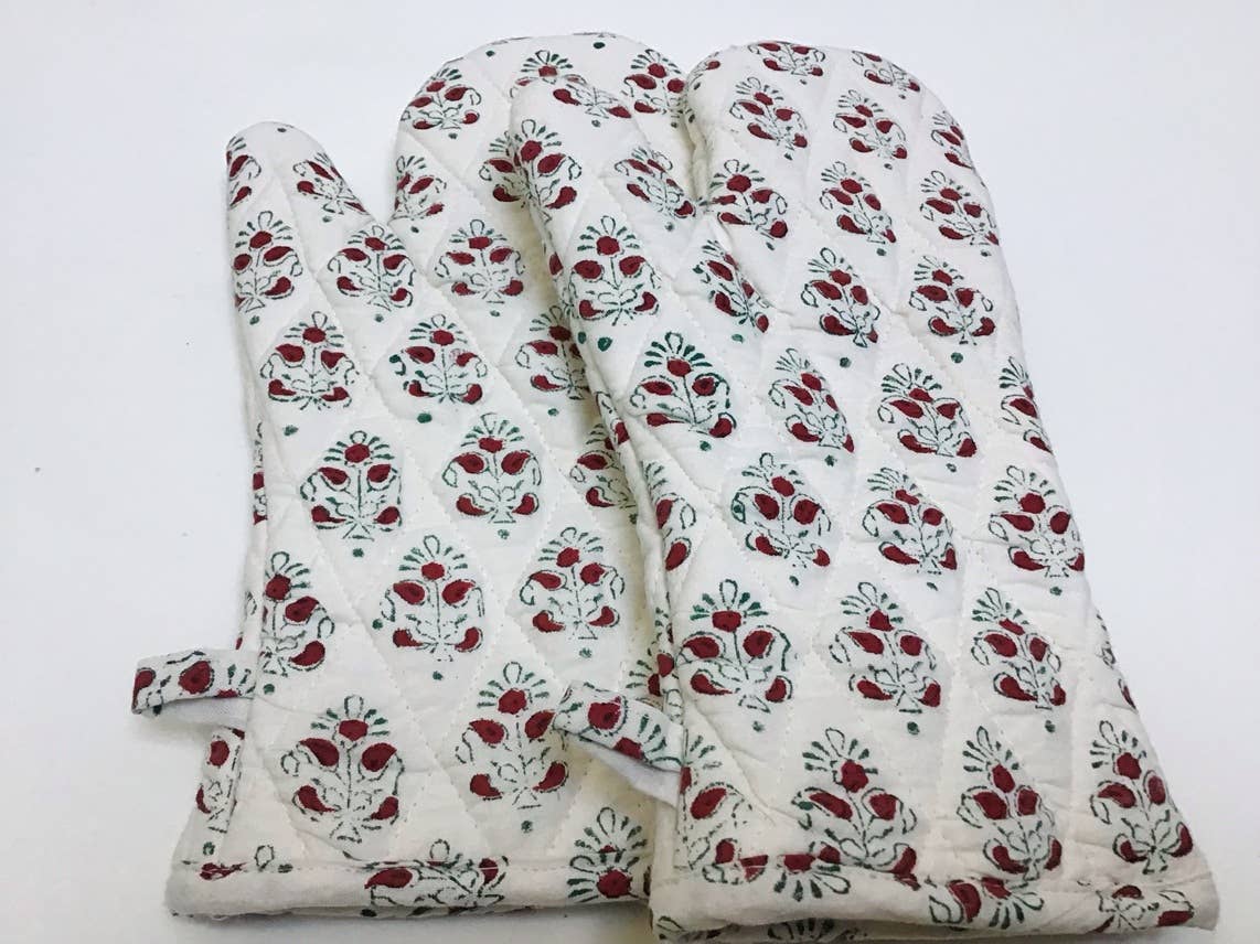 Oven Mitts Pair Alwar Red