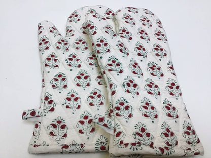 Oven Mitts Pair Alwar Red