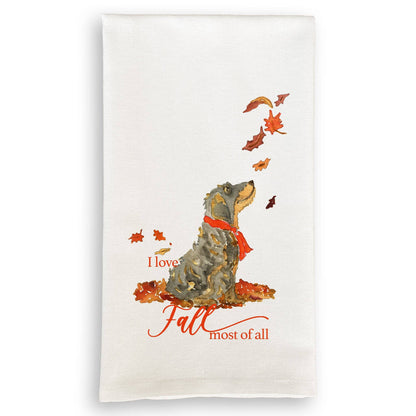 I Love Fall Dog: Dishtowel / Remove Words / -