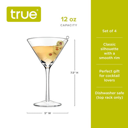 Manhattan Stemmed Glass Martini Cocktail Glasses Set of 4
