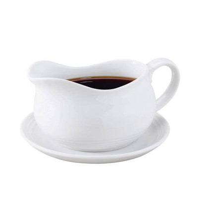 HIC Kitchen Hotel Gravy Boat With Saucer, 24oz