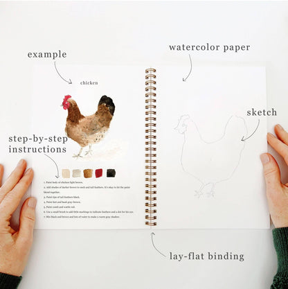 Animals watercolor workbook
