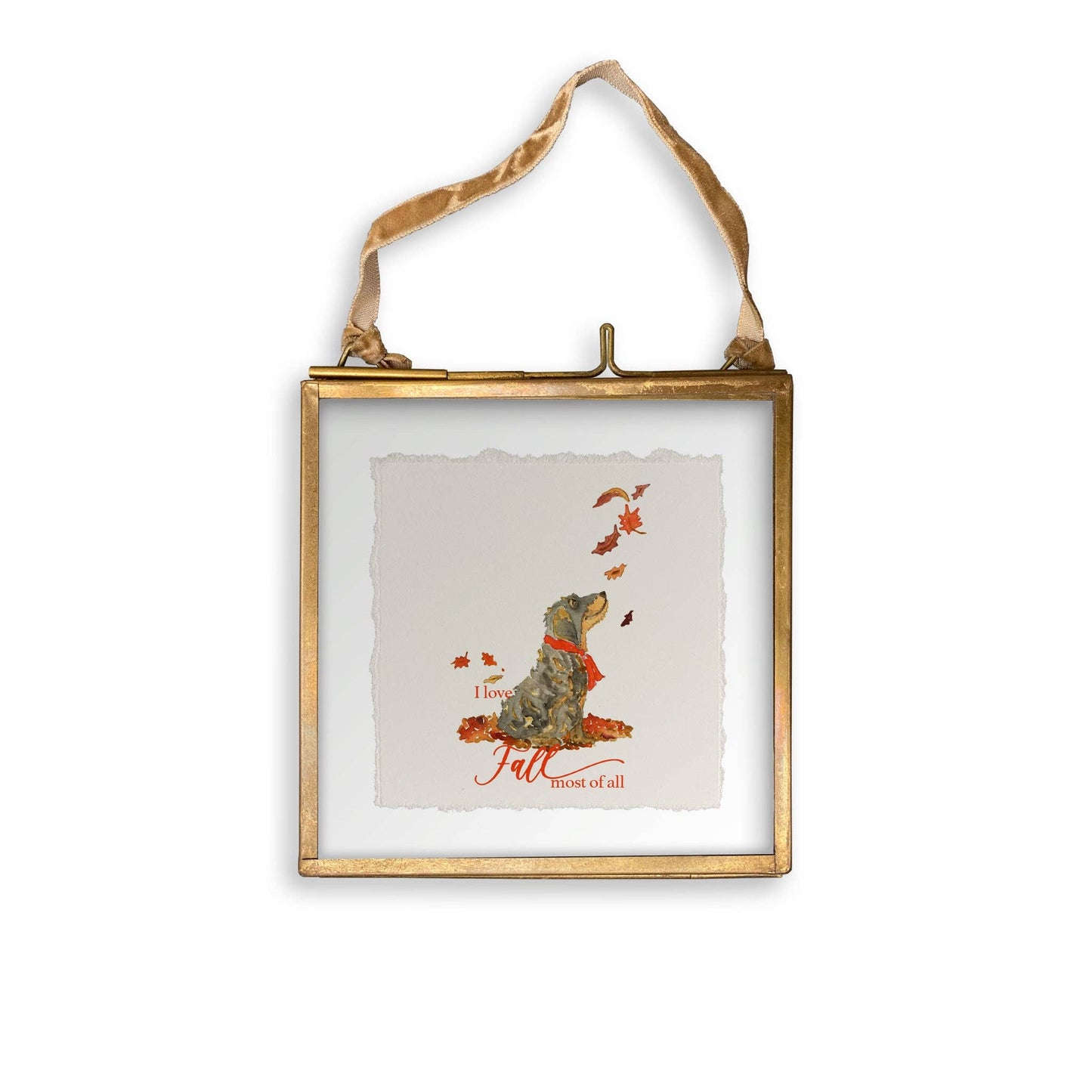 I Love Fall Dog: Dishtowel / Remove Words / -
