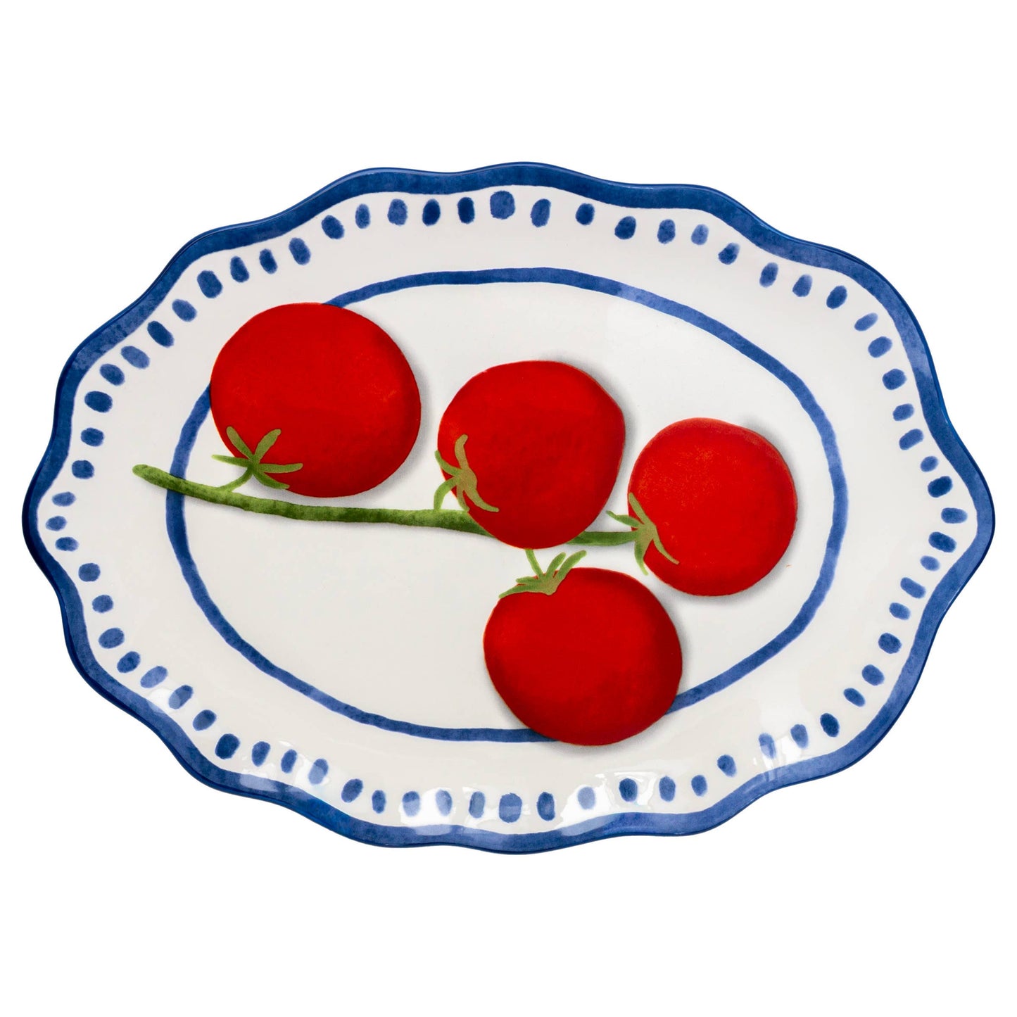 Amalfi Tomato 12" Oval Ceramic Platter