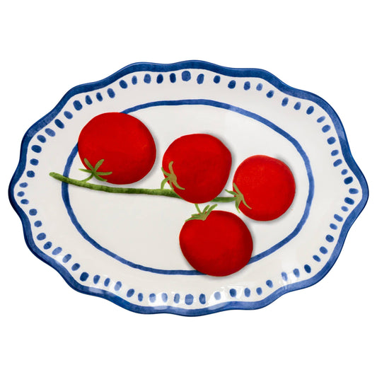 Amalfi Tomato 12" Oval Ceramic Platter