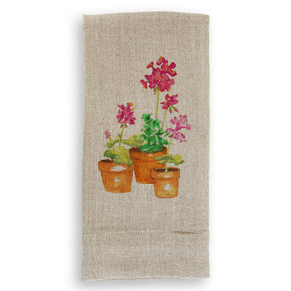 Pink Geranium: Dishtowel / -