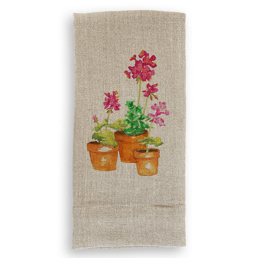 Pink Geranium: Dishtowel / -