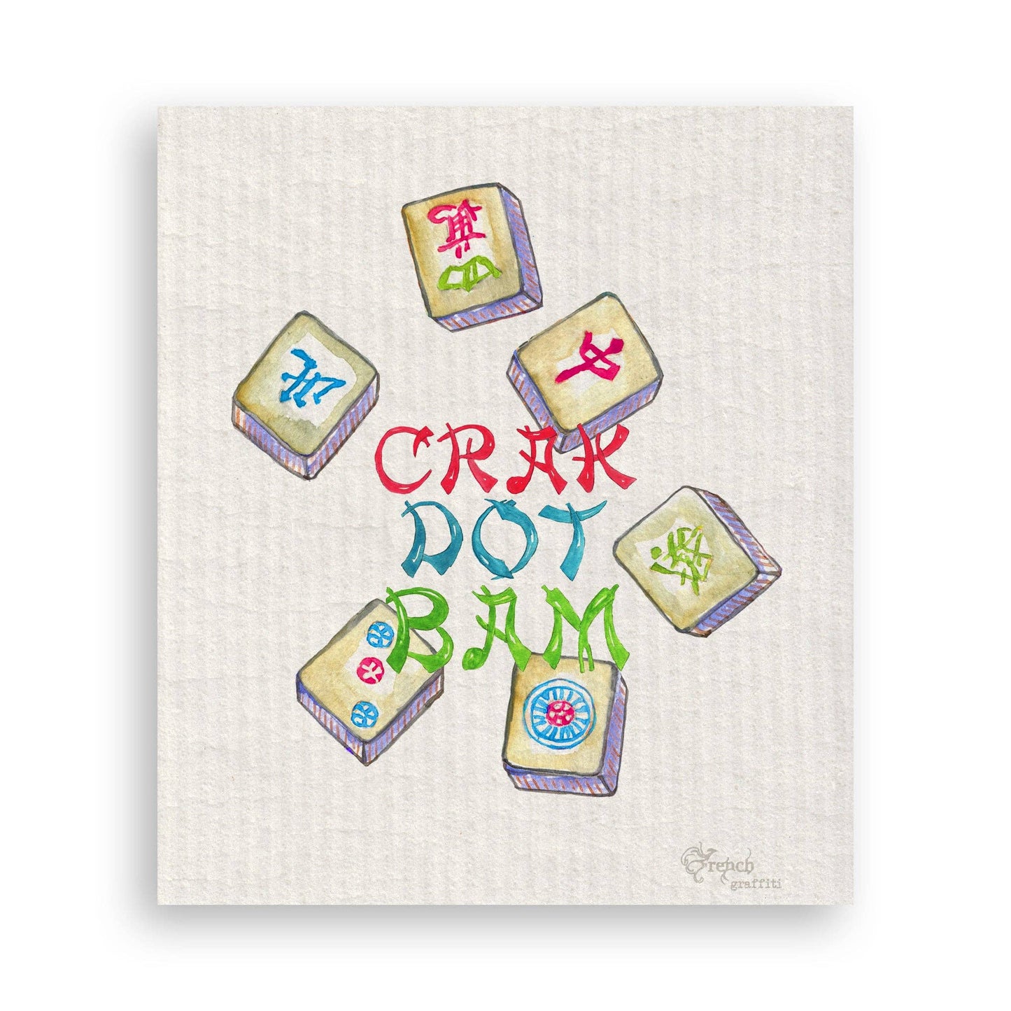 Colorful Mahjong Tiles: Dishtowel / -