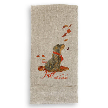 I Love Fall Dog: Dishtowel / Remove Words / -
