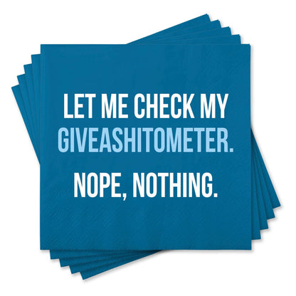 Funny Cocktail Napkins - Let Me Check My Giveashitometer