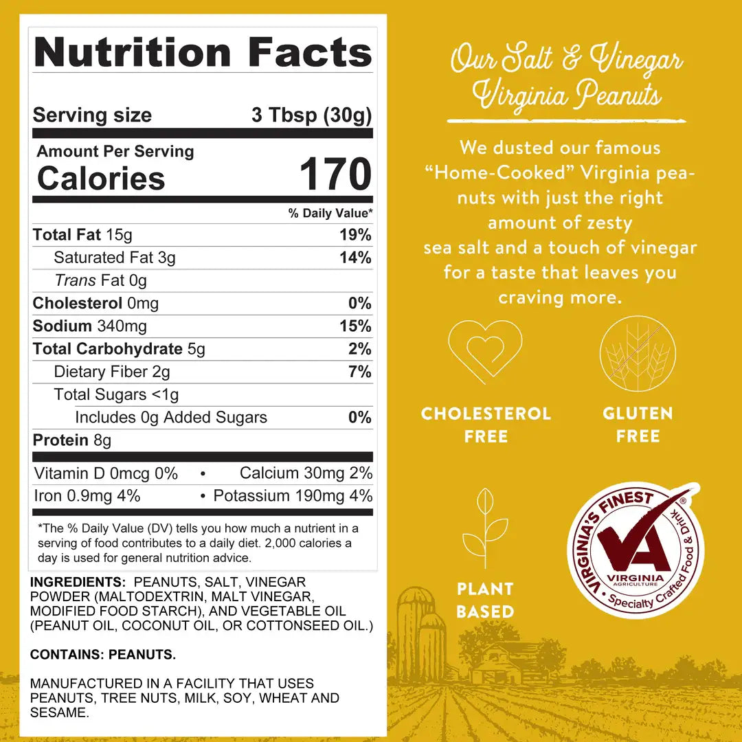 Salt & Vinegar Virginia Peanuts 12 oz. Tins