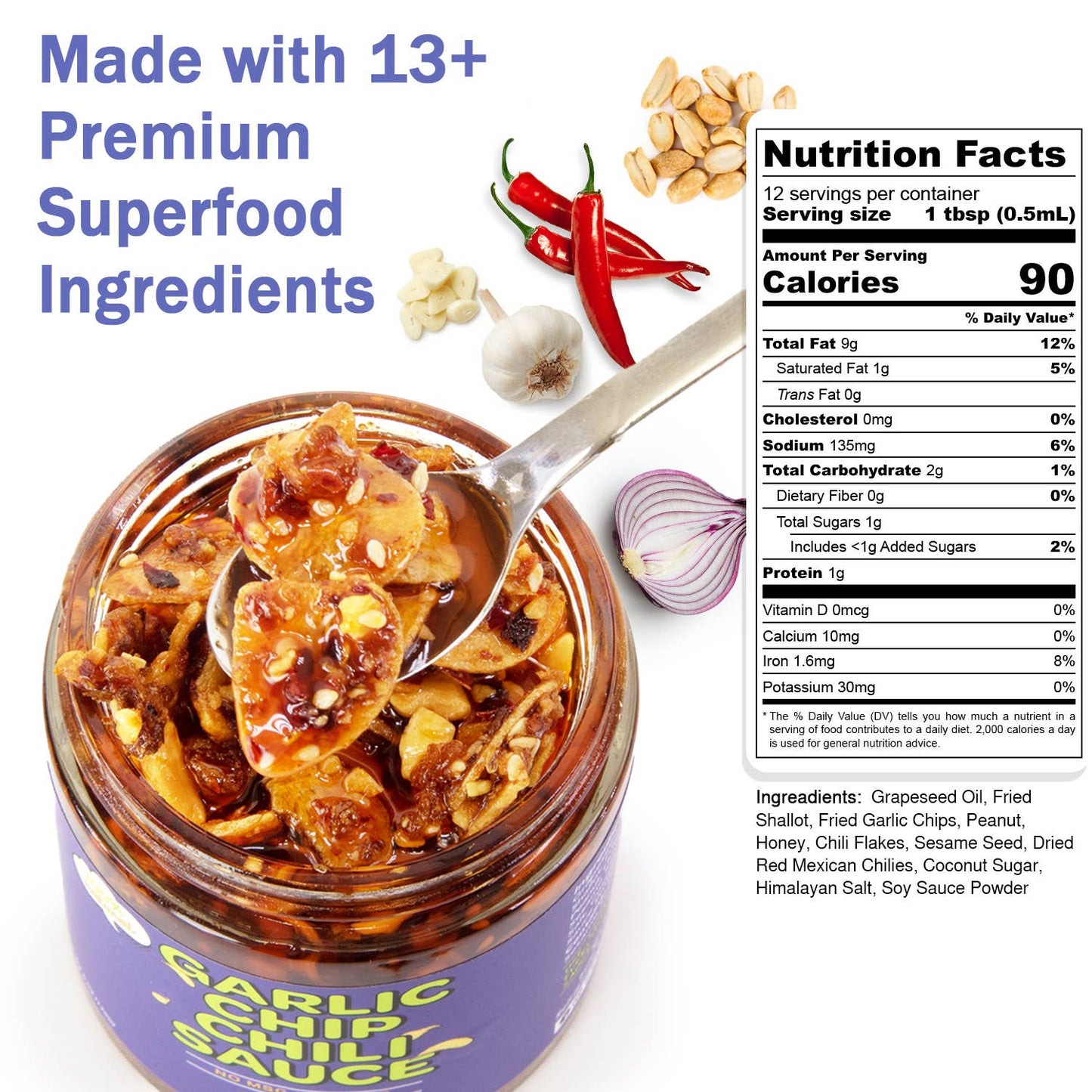 100% All-Natural Original Garlic Chip Chili Sauce -Topping !