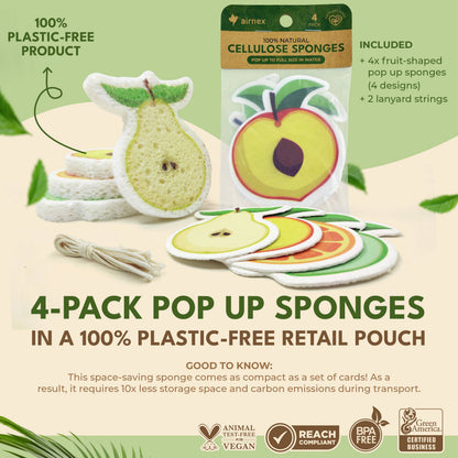 Biodegradable Sponge for Eco Cleaning - 4 Pack