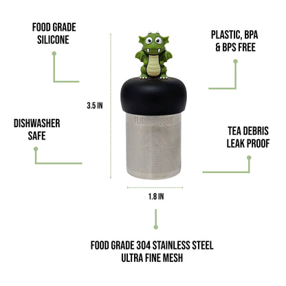Dark Green Dragon| Floating Tea Infuser | Black Base | Green