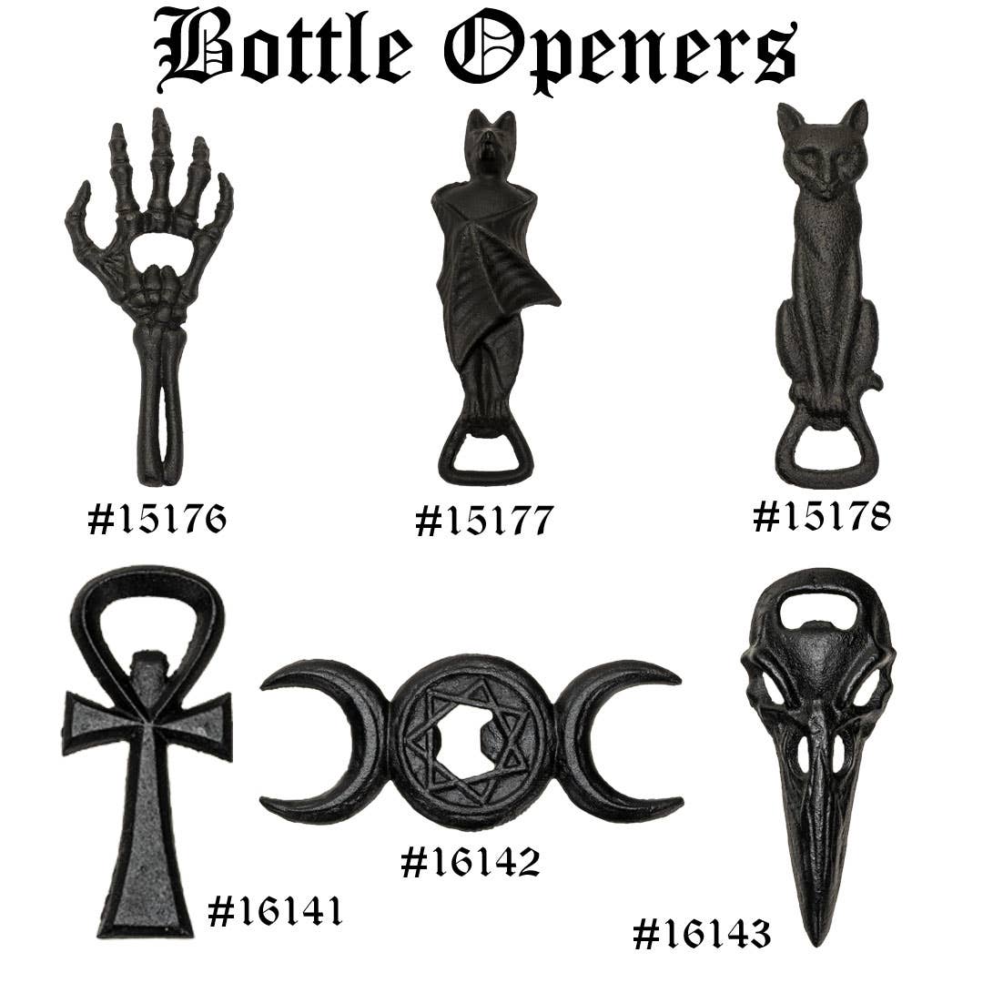 Black Cat Bottle Opener Halloween Decor