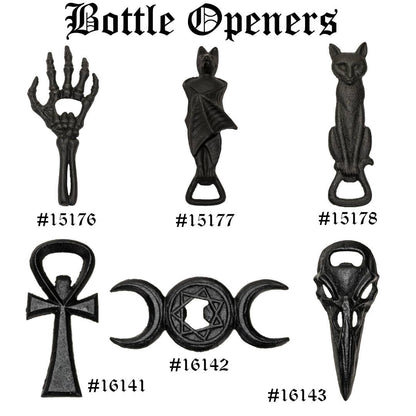 Black Cat Bottle Opener Halloween Decor