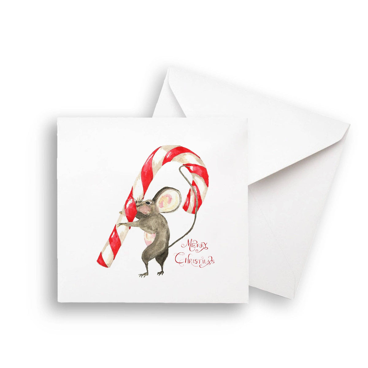Mouse with Candy Cane: Dishtowel / Keep Words / -
