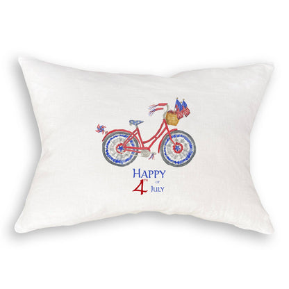 Patriotic Bike with Happy Fourth of July: Dishtowel / -