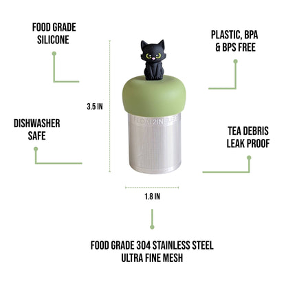 Halloween Cat | Floating Tea Infuser | Green Base | Black
