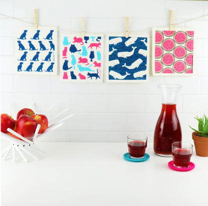 Blue Dogs Swedish Dishcloth - Reusable Sponge Cloth