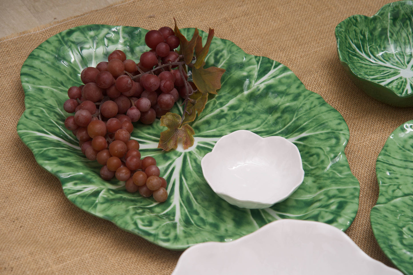 Cabbage Leaf Green Jumbo Serving Bowl