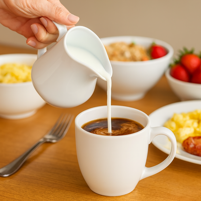 Porcelain Creamer Pitcher, 4, 8, 16 or 32 oz: 16 oz.