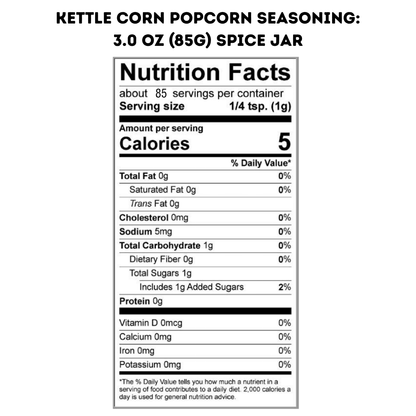 Popcorn Seasoning | Kettle Corn | Spice Shaker Jar