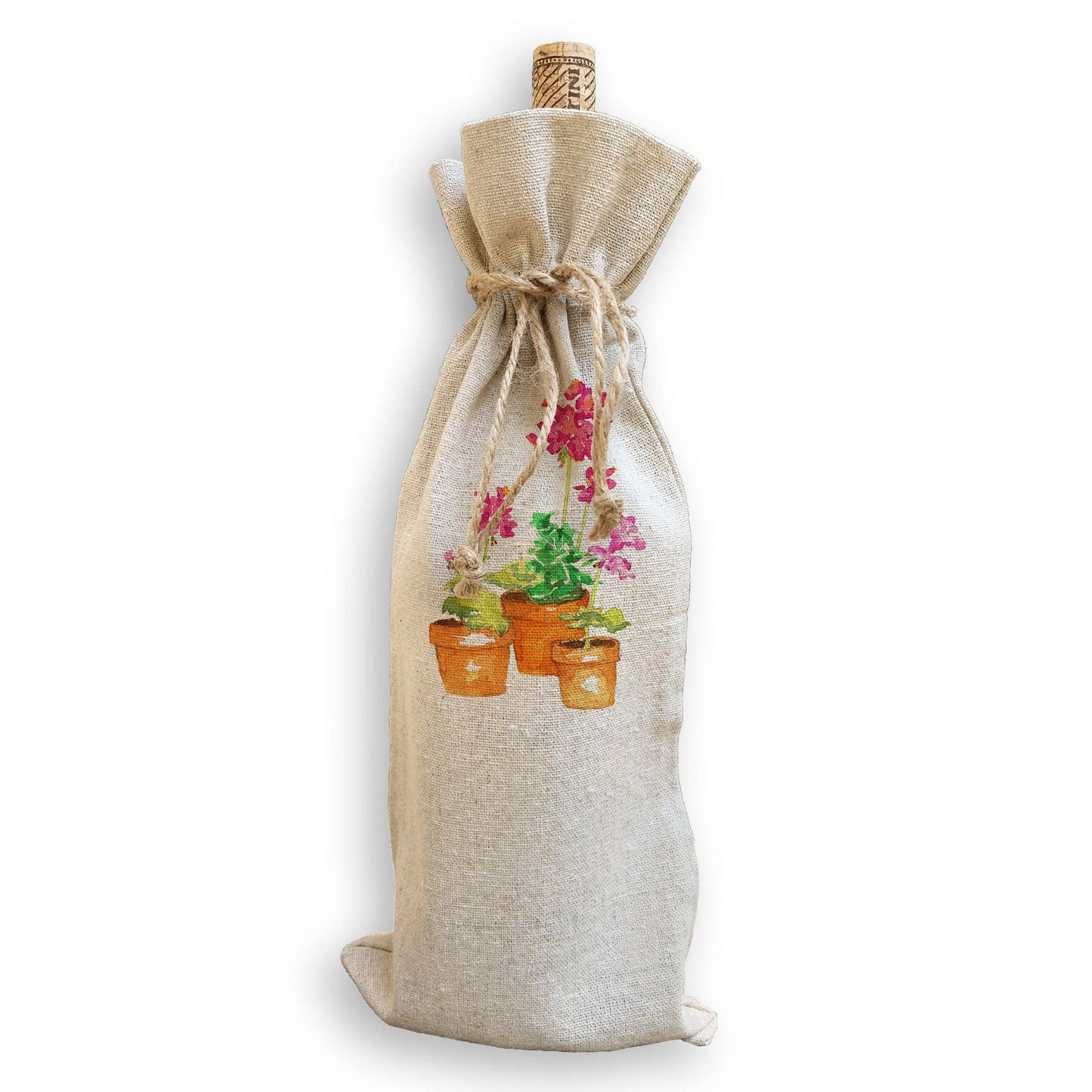Pink Geranium: Dishtowel / -