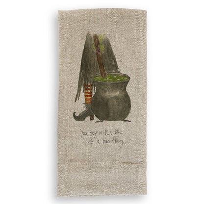 Witch Stirring Pot: Dishtowel / Remove Words / -