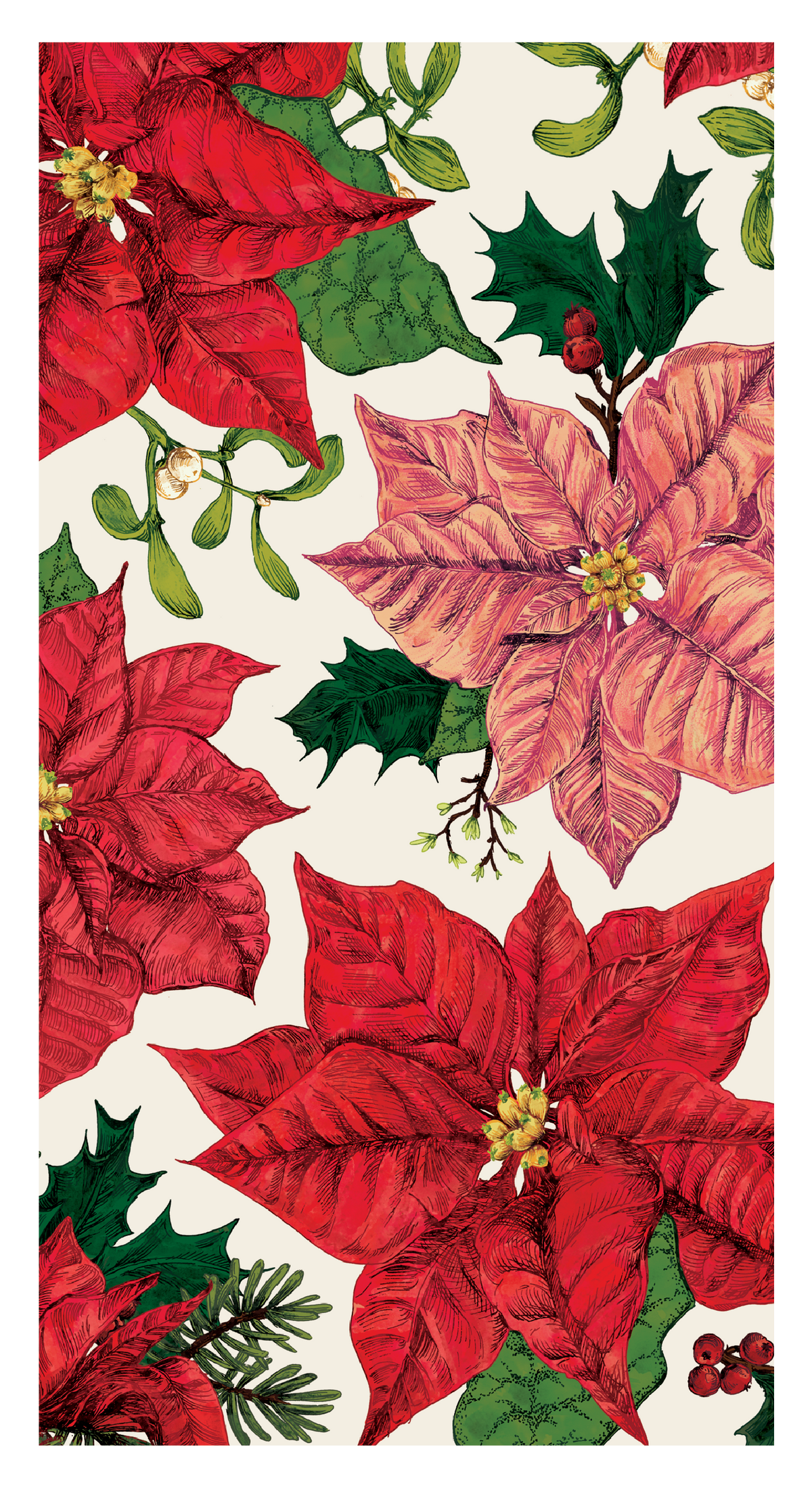Poinsettia Guest Napkin - pack of 16