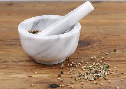 Marble Mortar & Pestle - White