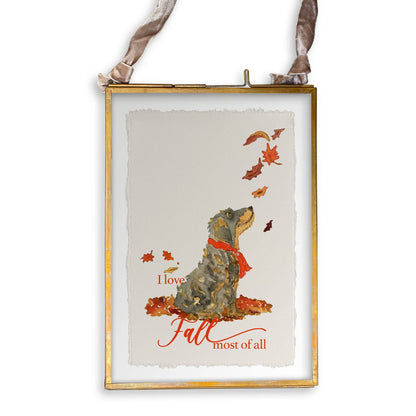 I Love Fall Dog: Dishtowel / Remove Words / -