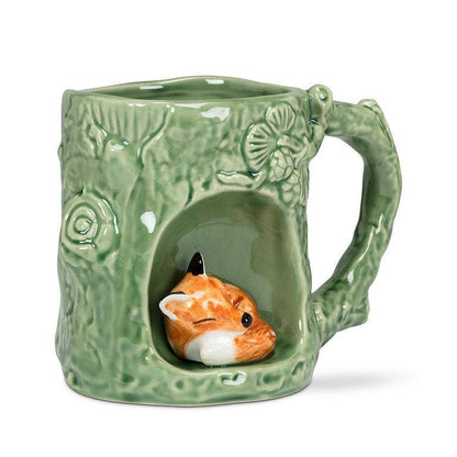 Tree Look Mug with Fox-4"H(12oz)