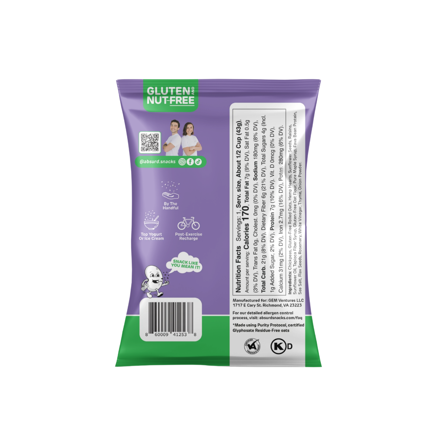 Chickpea & Granola Crunch Mix - Rosemary Sea Salt