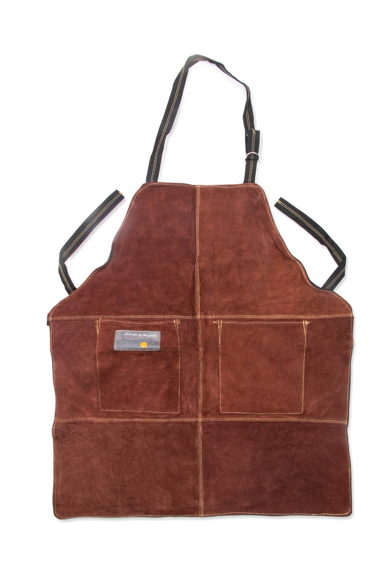 Outset Brown Leather Grill Apron, One Size, 27" x 30"