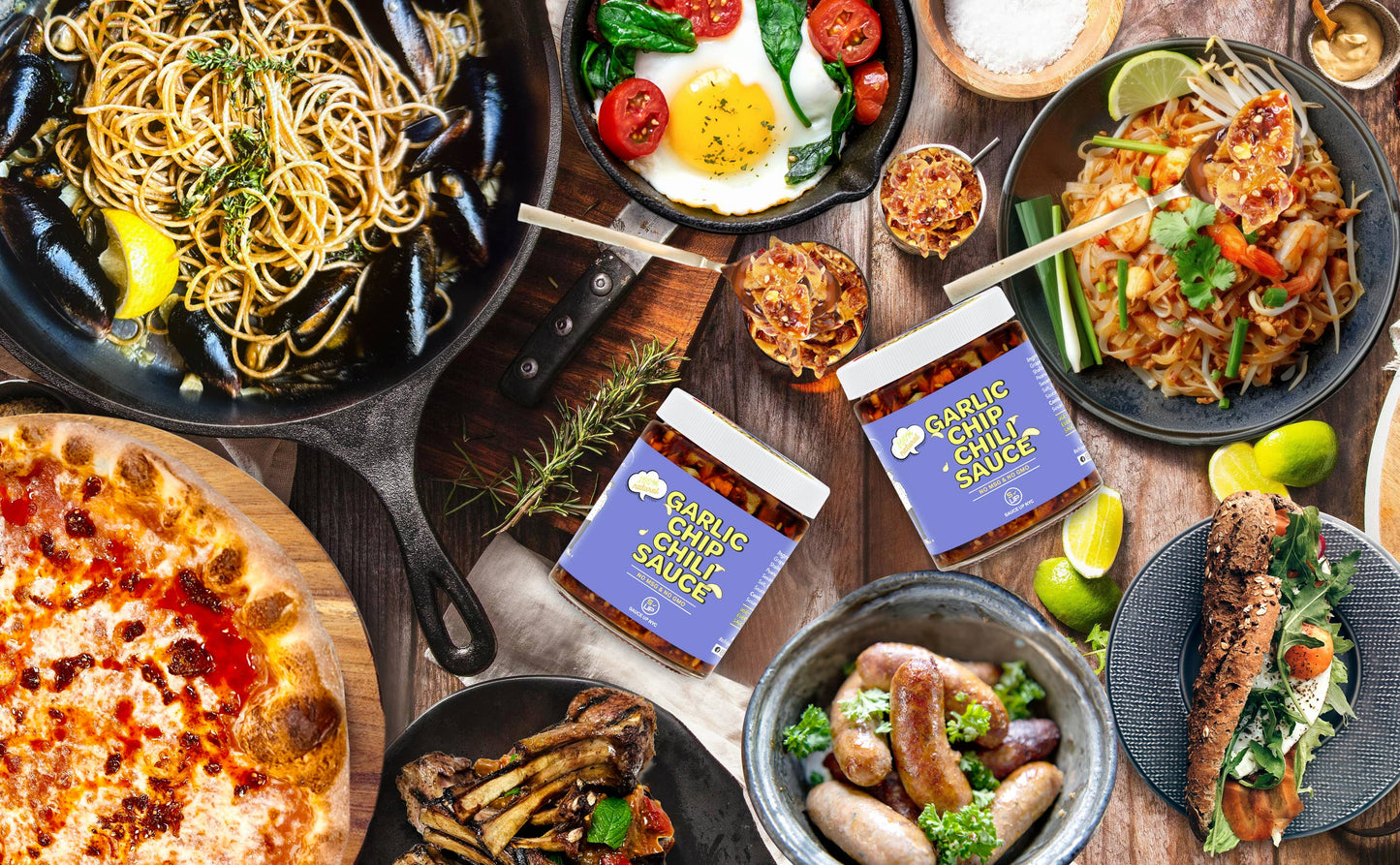 100% All-Natural Original Garlic Chip Chili Sauce -Topping !