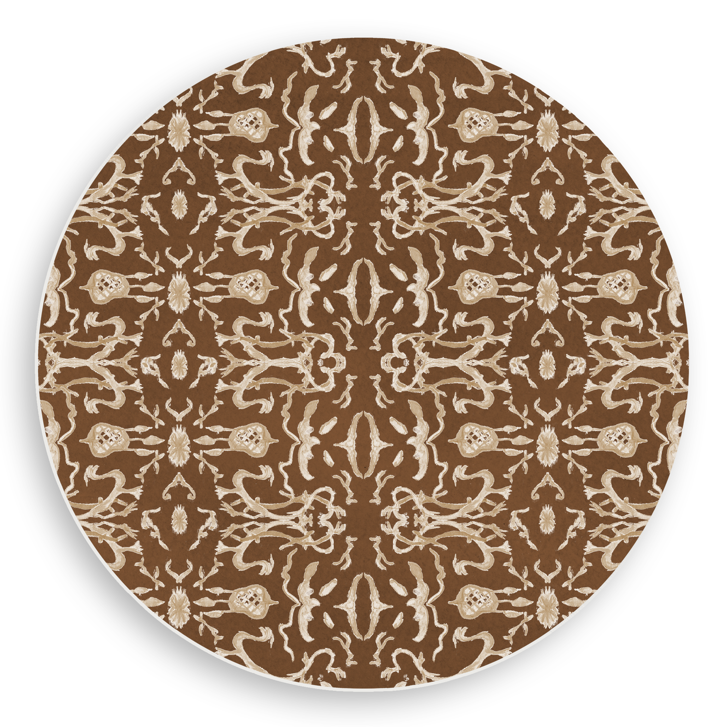 Raw Umber & Parchment Chinoiserie Vinyl Placemat