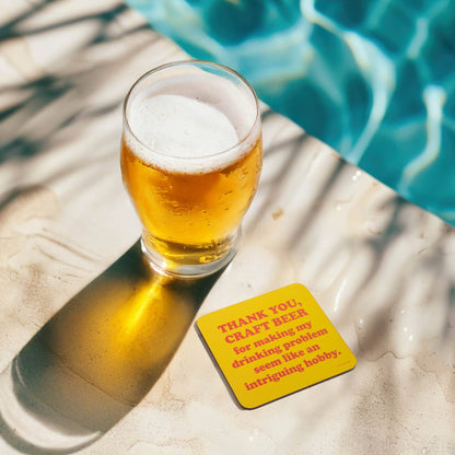 Funny Wine Coaster - Thank you craft beer