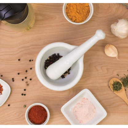 HIC Kitchen Mortar And Pestle With Pour Spout