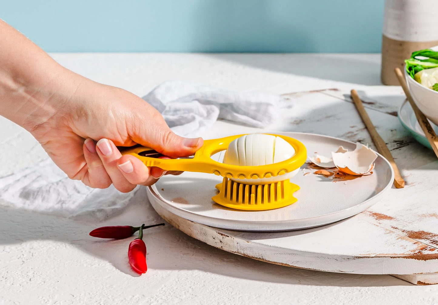 Eggler - Egg Cracker, Peeler, Slicer