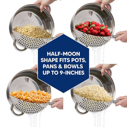 HIC Kitchen Half Moon Pot Strainer