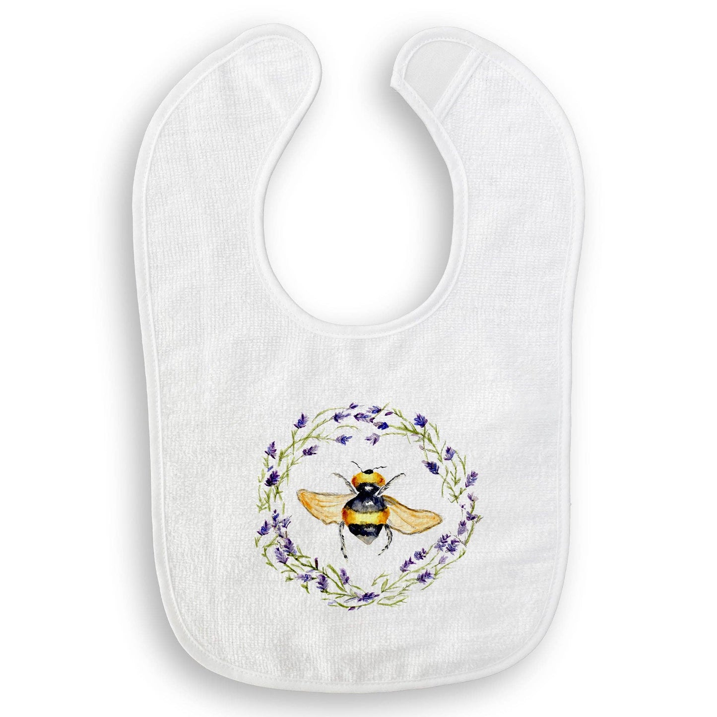 Bee with Lavender Wreath: Dishtowel / -
