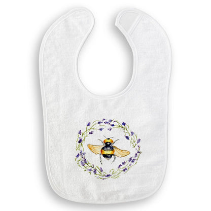 Bee with Lavender Wreath: Dishtowel / -