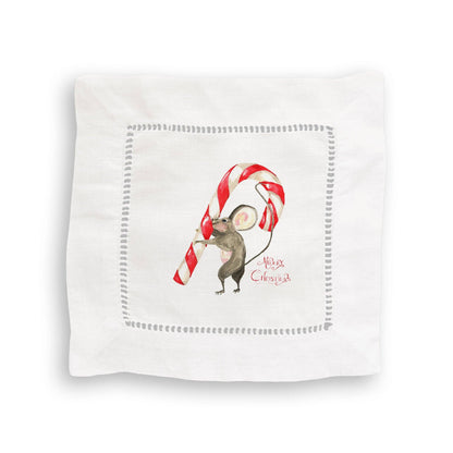 Mouse with Candy Cane: Dishtowel / Keep Words / -
