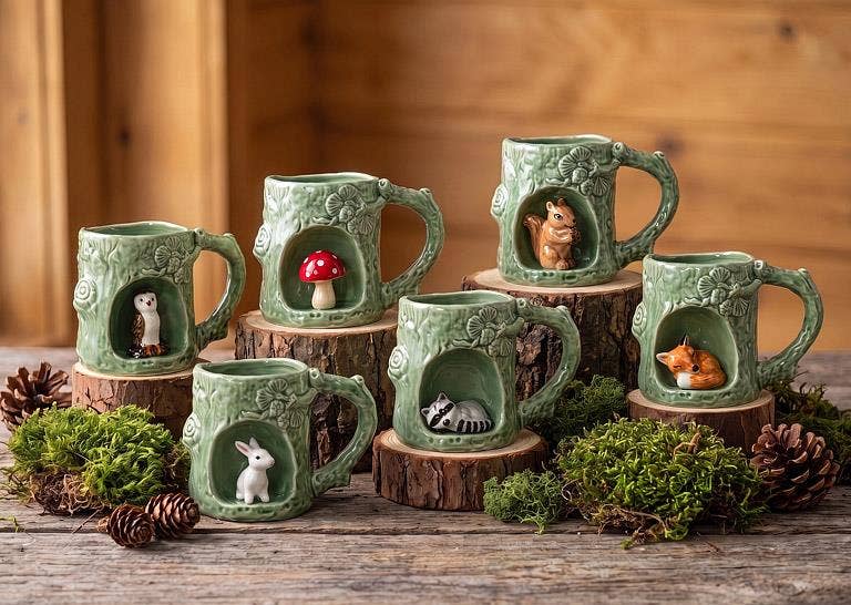 Nature Inspired Mug with Alcove-4"H(11oz): Mushroom