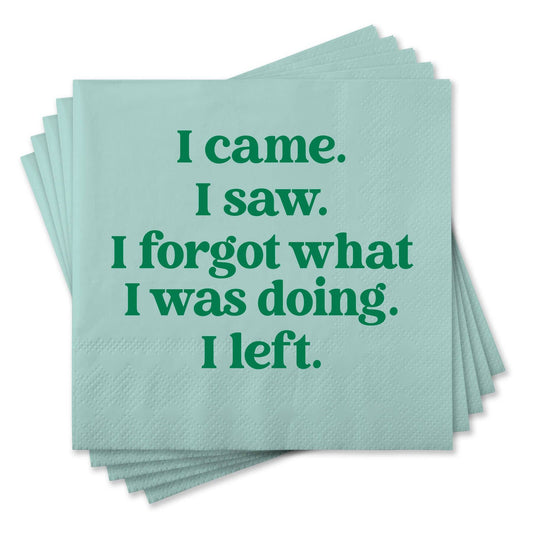 Funny Cocktail Napkins - I came.  I saw.