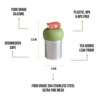 Brown Book | Floating Tea Infuser | Green Base | White Heart